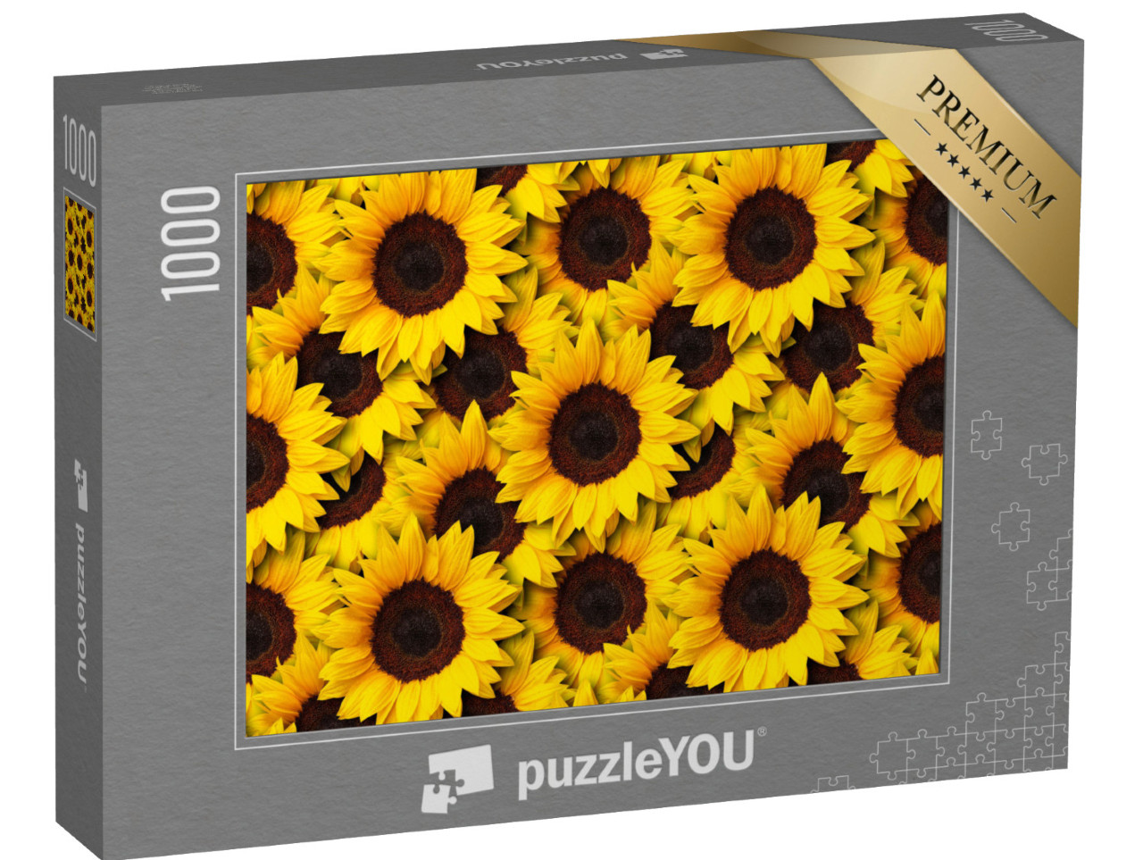 puzzle 1000 dílků „Slunečnice Květiny bezešvý vzor Design pozadí. Ca...“