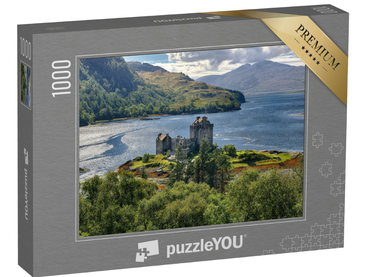 puzzle 1000 dílků „Středověká pevnost Eilean Donan Castle, Skotsko“