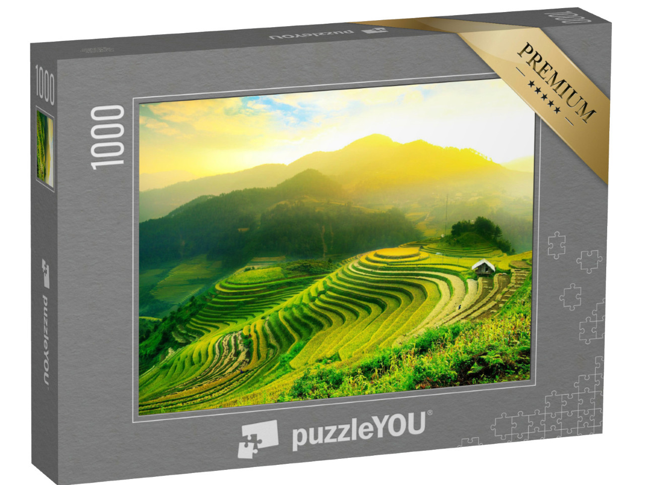 puzzle 1000 dílků „Rýžová pole na terasách Mu Cang Chai, Vietnam“