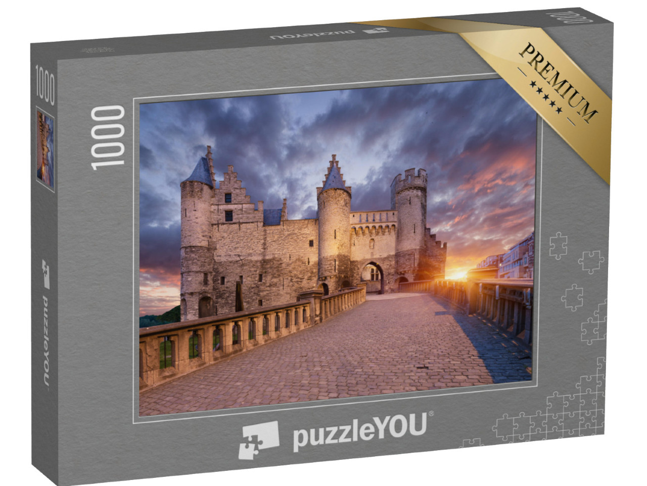 puzzle 1000 dílků „Monumentální zámek v Antverpách, Belgie“