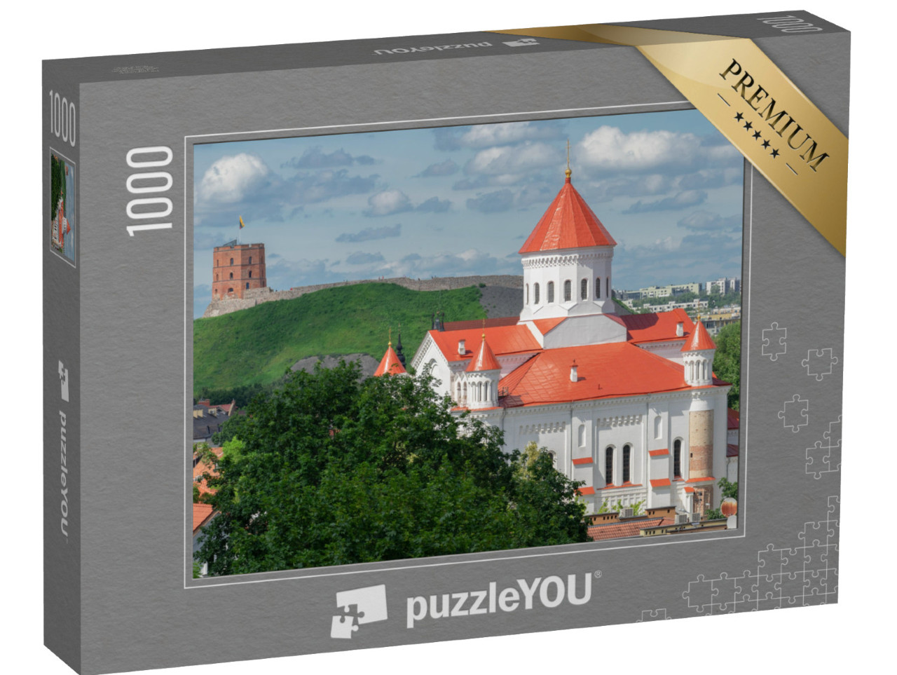puzzle 1000 dílků „Staré město Vilniusu s katedrálou Theotokos“