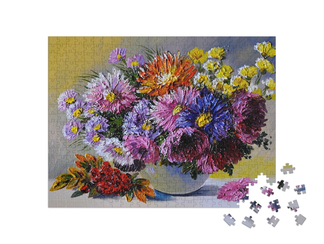 puzzle 500 dílků „Zátiší s květinami na stole“