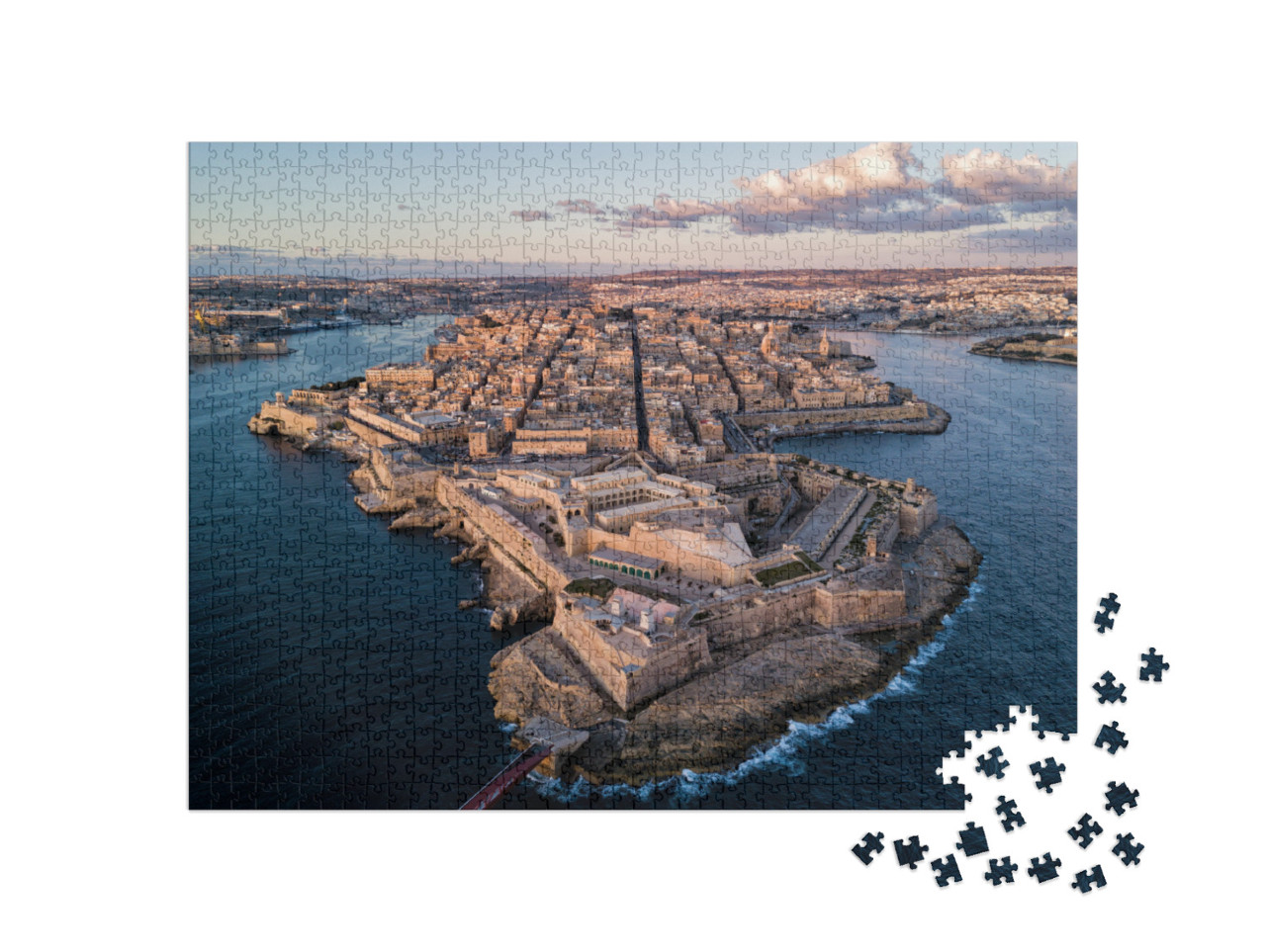 puzzle 1000 dílků „Staré hlavní město Valletta, Malta“