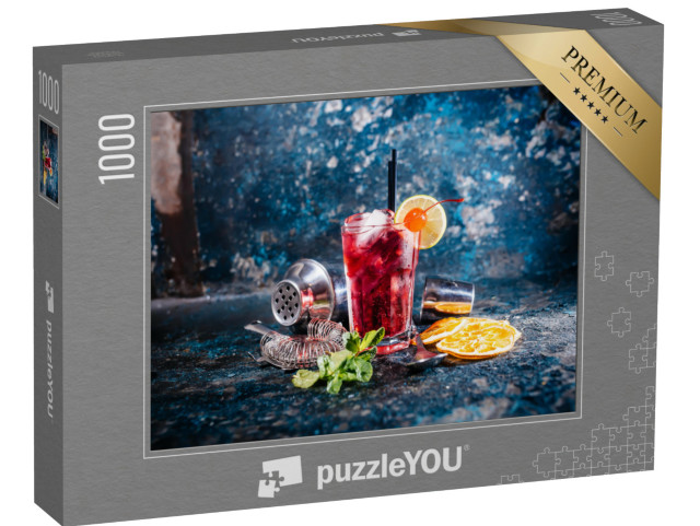 puzzle 1000 dílků „Koktejl zdobený limetkou a mátou“