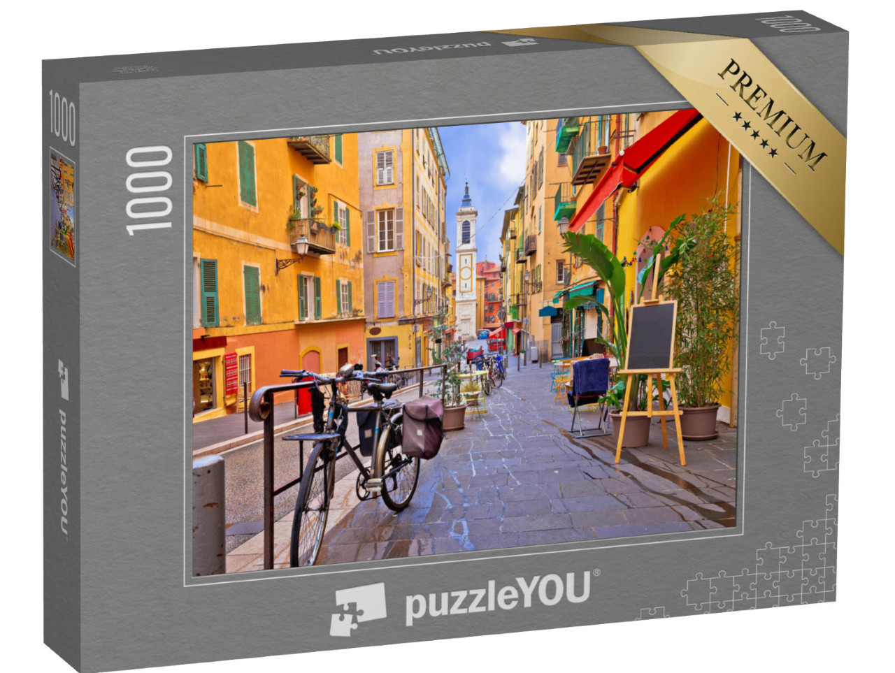 puzzle 1000 dílků „Barevné ulice: Architektura Nice, Francie“