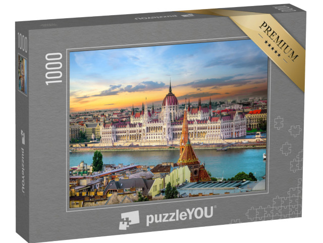 puzzle 1000 dílků „Západ slunce nad známými památkami v Budapešti“