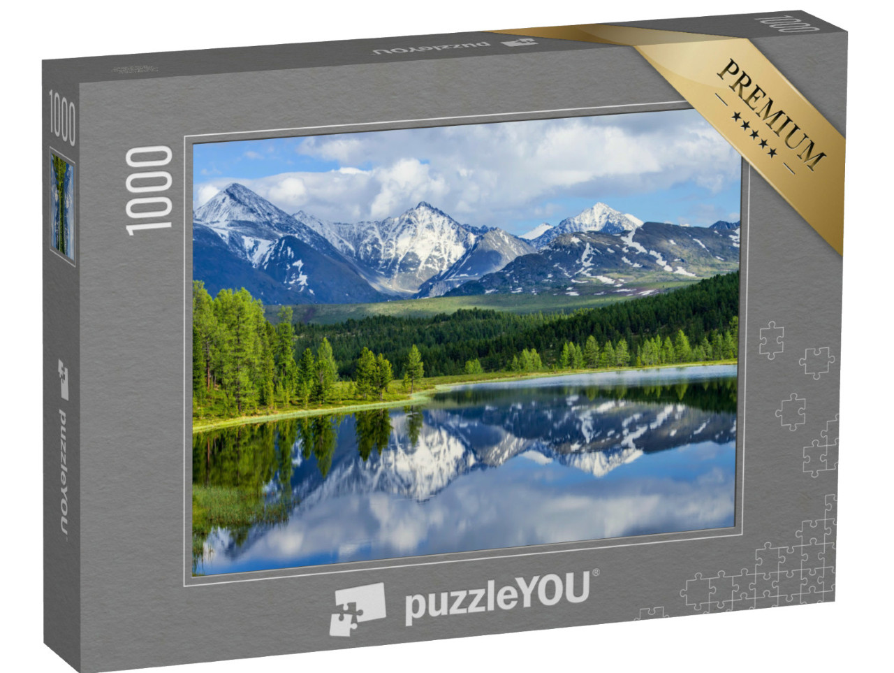 puzzle 1000 dílků „Divoké horské jezero v pohoří Altaj“