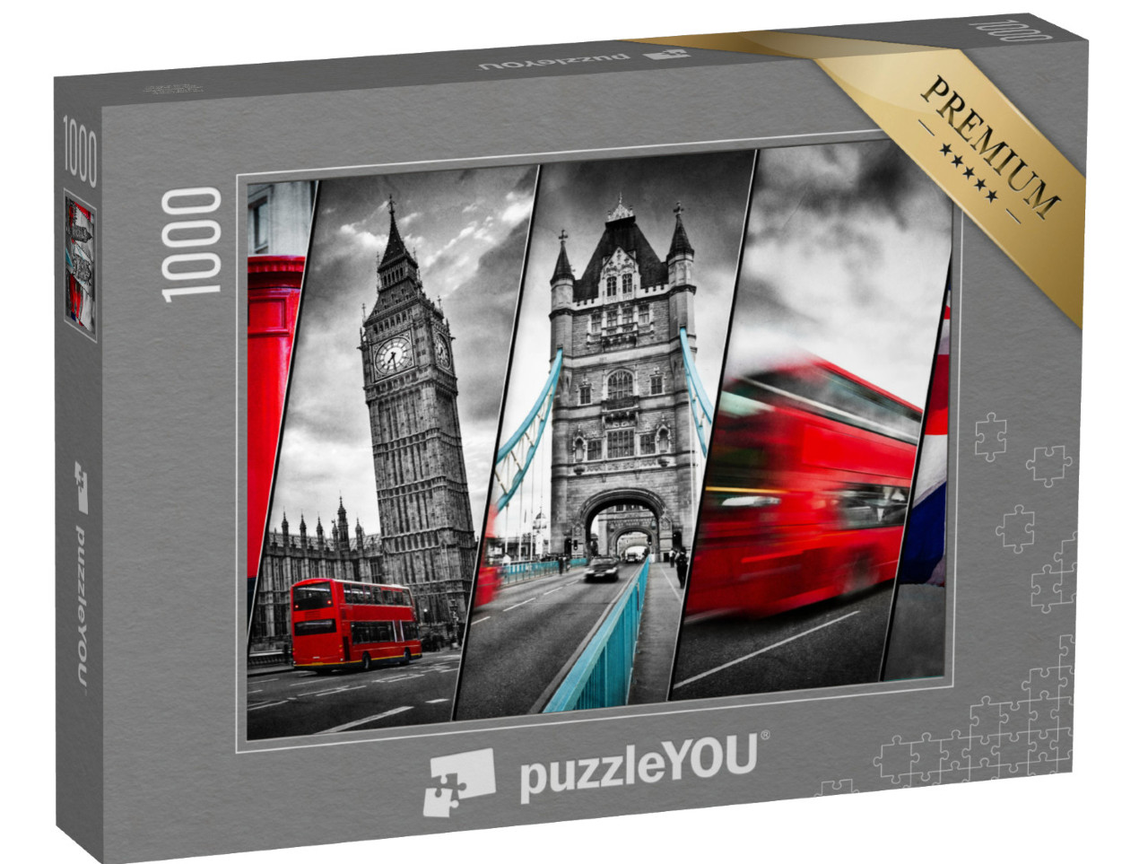 puzzle 1000 dílků „Krásná koláž slavných londýnských památek“