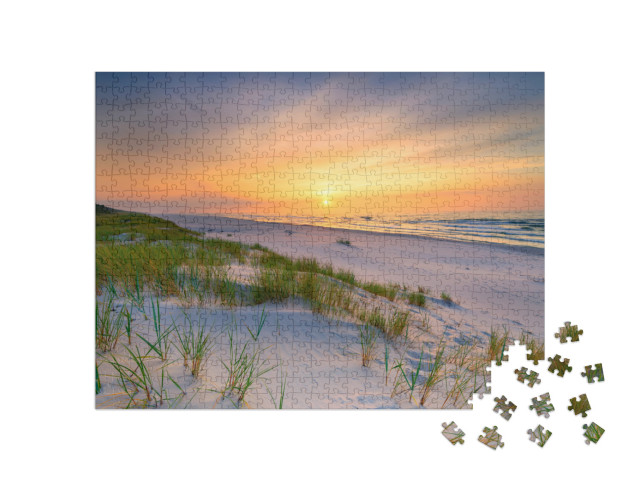 puzzle 500 dílků „Západ slunce nad pláží Baltského moře“