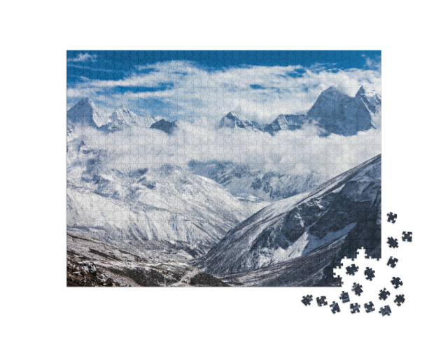 puzzle 1000 dílků „Divoké hory v oblasti Everestu, východní Nepál, Himálaj“
