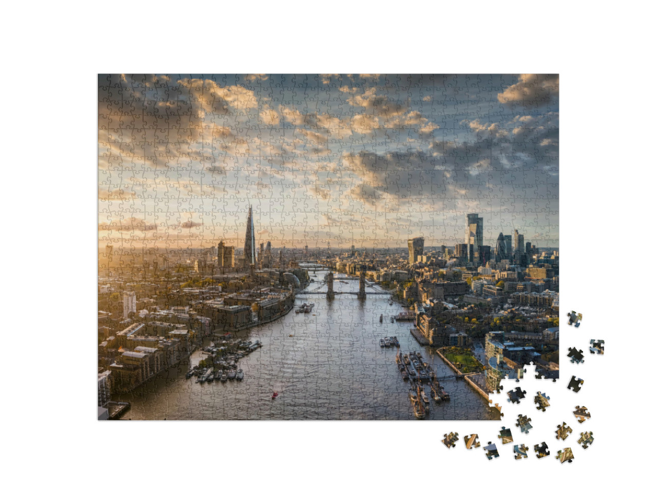 puzzle 1000 dílků „Panoramatický pohled na Londýn, Anglie“