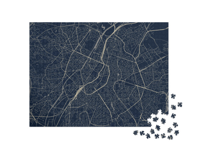 puzzle 1000 dílků „Vektorová mapa města Brusel, Belgie“