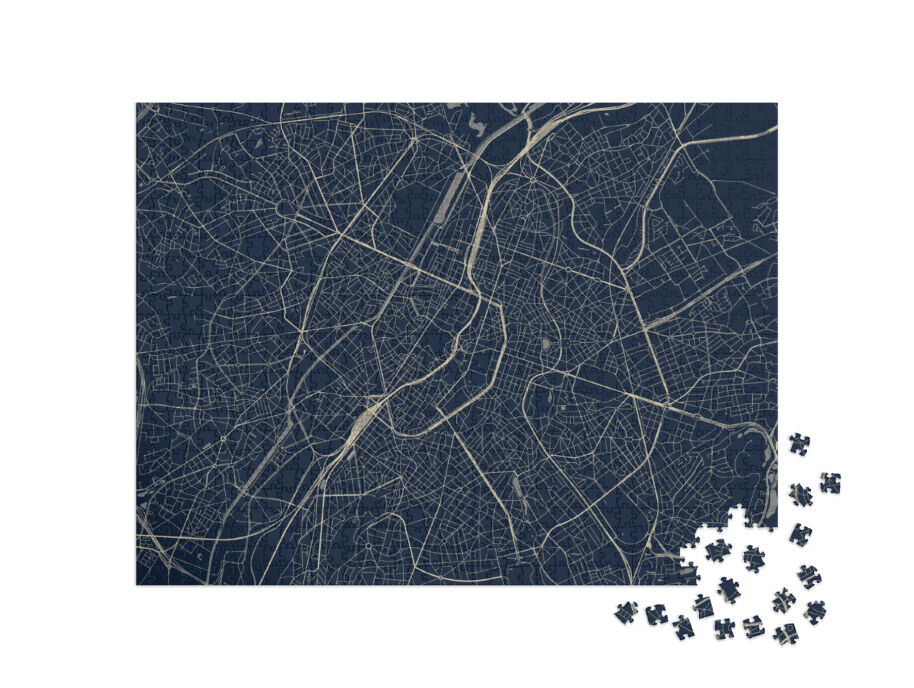 puzzle 1000 dílků „Vektorová mapa města Brusel, Belgie“