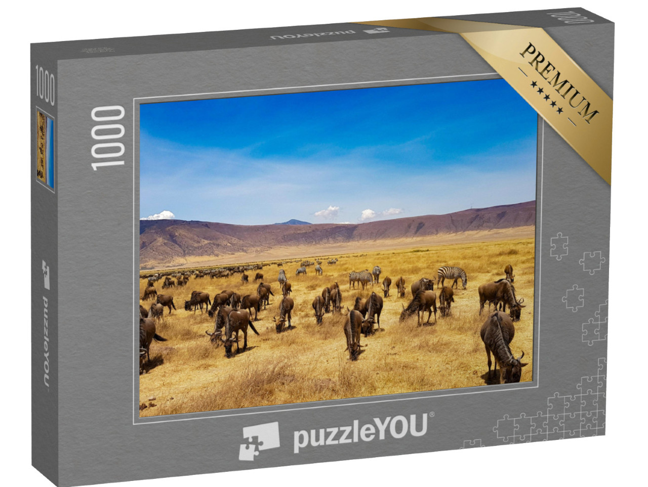 puzzle 1000 dílků „Tanzanie Afrika Ngorongoro“