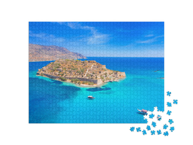puzzle 1000 dílků „Ostrov Spinalonga v zálivu Elounda, Kréta, Řecko“