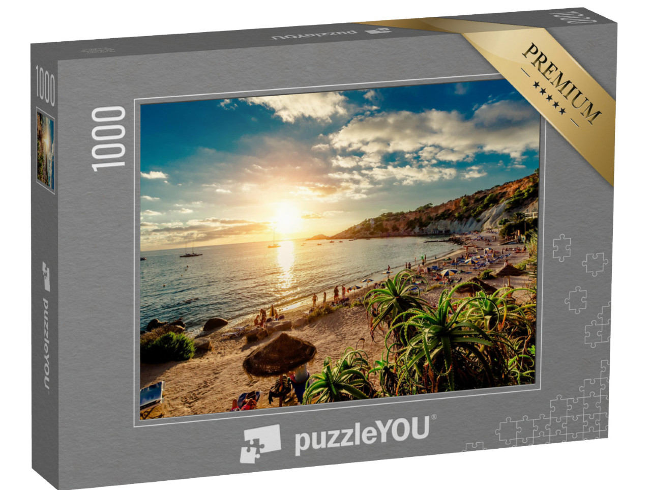 puzzle 1000 dílků „Pláž při západu slunce, Ibiza“