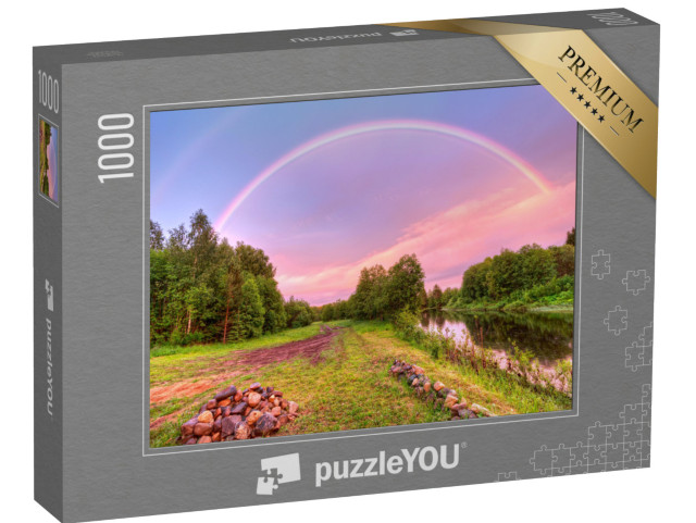 puzzle 1000 dílků „Duha nad venkovem v Archangelské oblasti, Rusko“