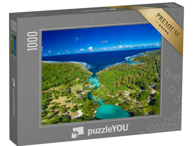 puzzle 1000 dílků „Pohled z dronu na Modrou lagunu, Port Vila, Efate, Vanuatu“