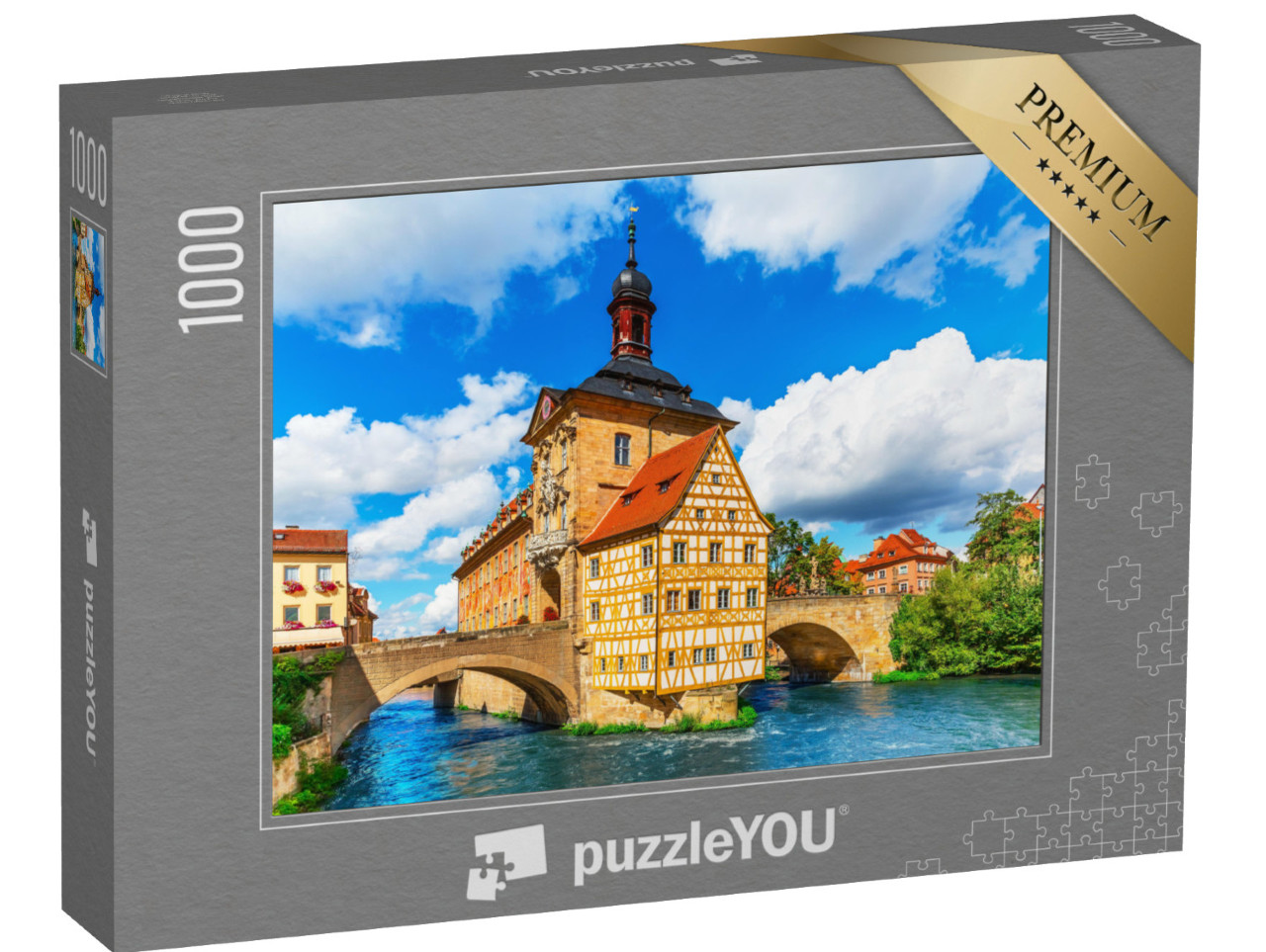 puzzle 1000 dílků „Léto ve starém centru Bambergu, Německo“