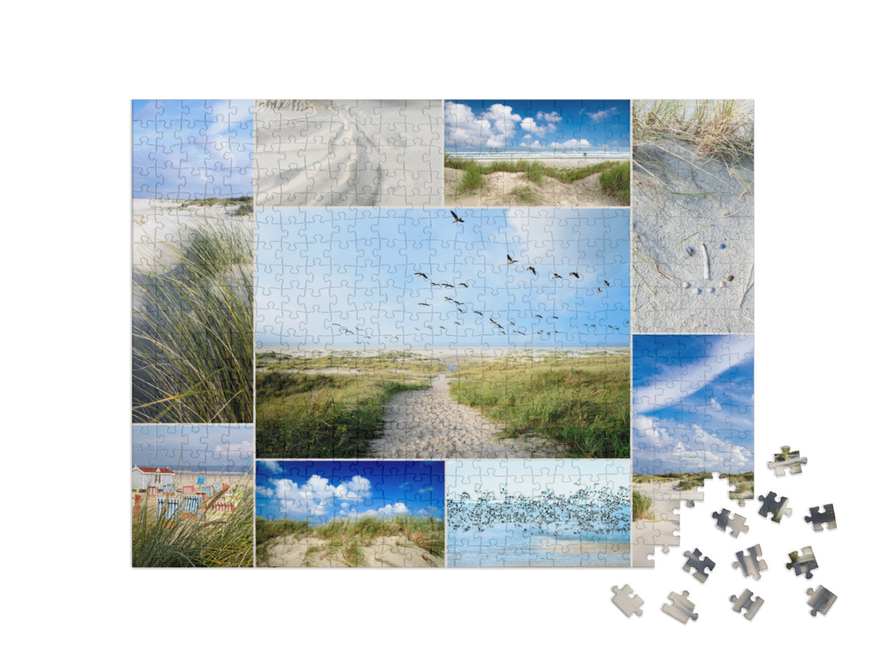 puzzle 500 dílků „Koláž dojmů z Langeoogu, Německo“
