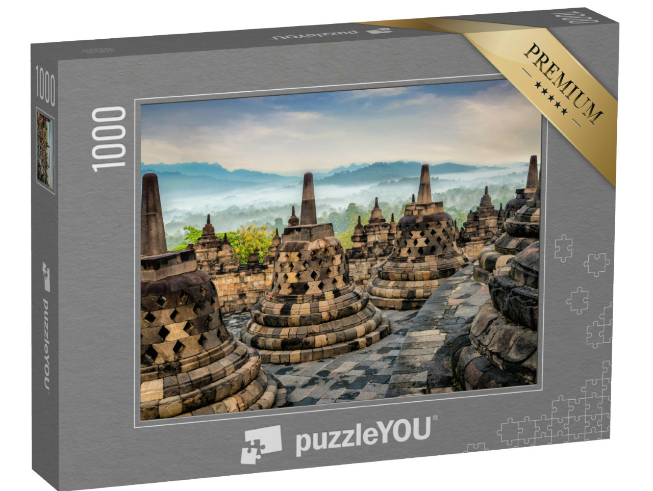 puzzle 1000 dílků „Buddhistický chrám, Střední Jáva, Indonésie“