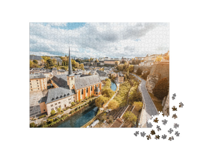 puzzle 1000 dílků „Kostel svatého Jana a opatství Neumünster v Lucemburku“