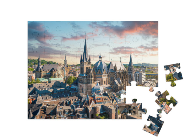puzzle 48 dílků „Město Cáchy, Německo“