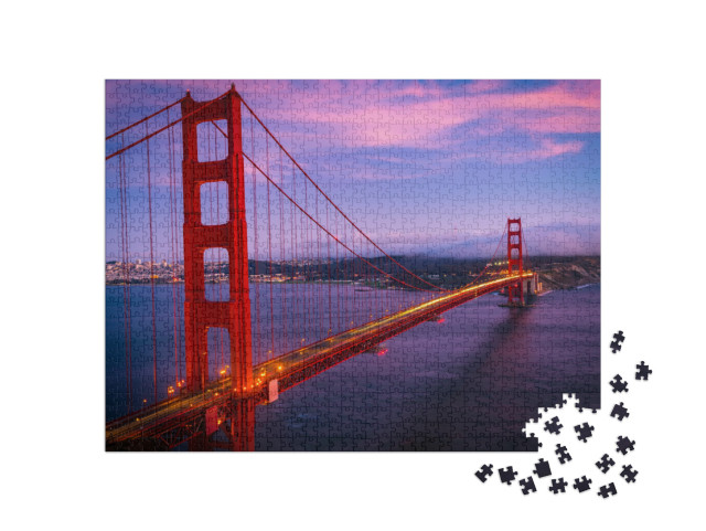 puzzle 1000 dílků „Majestátní most Golden Gate, San Francisco, Kalifornie, USA“