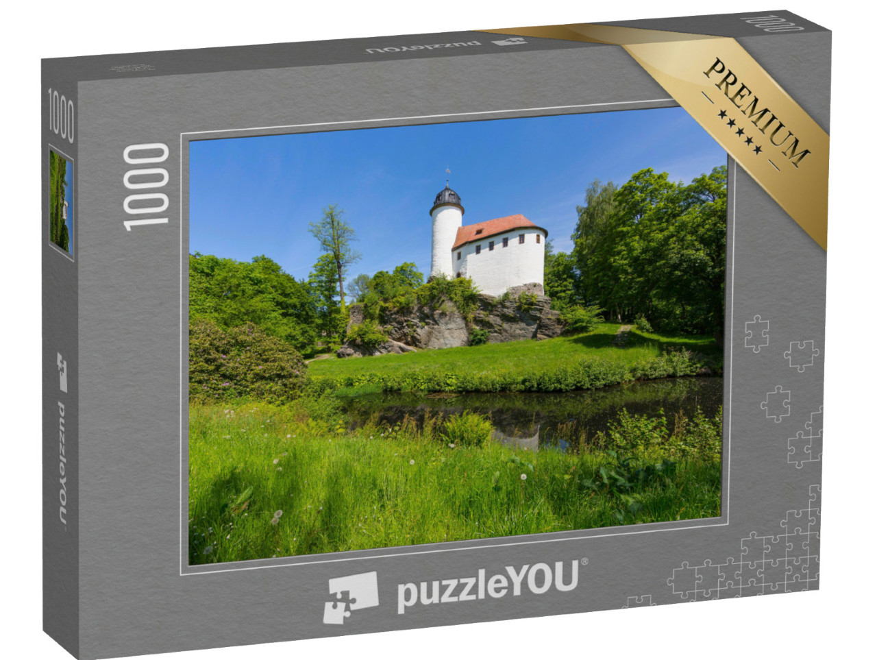 puzzle 1000 dílků „Malebný hrad Rabenstein, Chemnitz, Německo“
