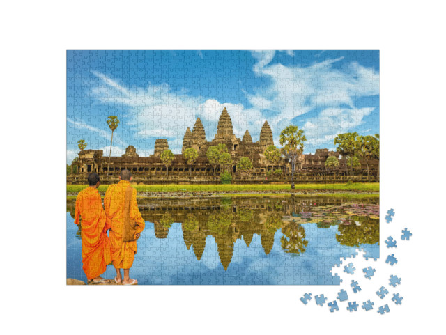 puzzle 1000 dílků „Angkor Wat: chrámový komplex a největší náboženská památka na světě, Kambodža“