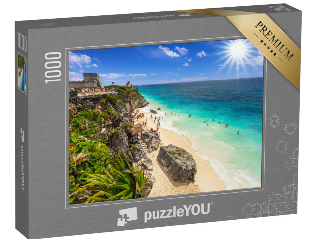 puzzle 1000 dílků „Krásná pláž v Tulumu u Karibského moře, Mexiko“