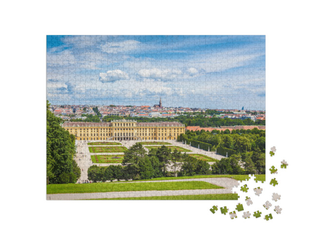 puzzle 1000 dílků „Zámek Schönbrunn s Velkou zahradou s partery“