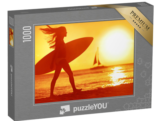 puzzle 1000 dílků „Surfař při západu slunce, Maui, Havajské ostrovy“