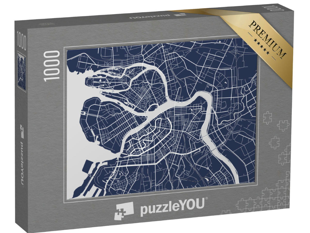 puzzle 1000 dílků „Vektorová mapa Petrohrad, Rusko“