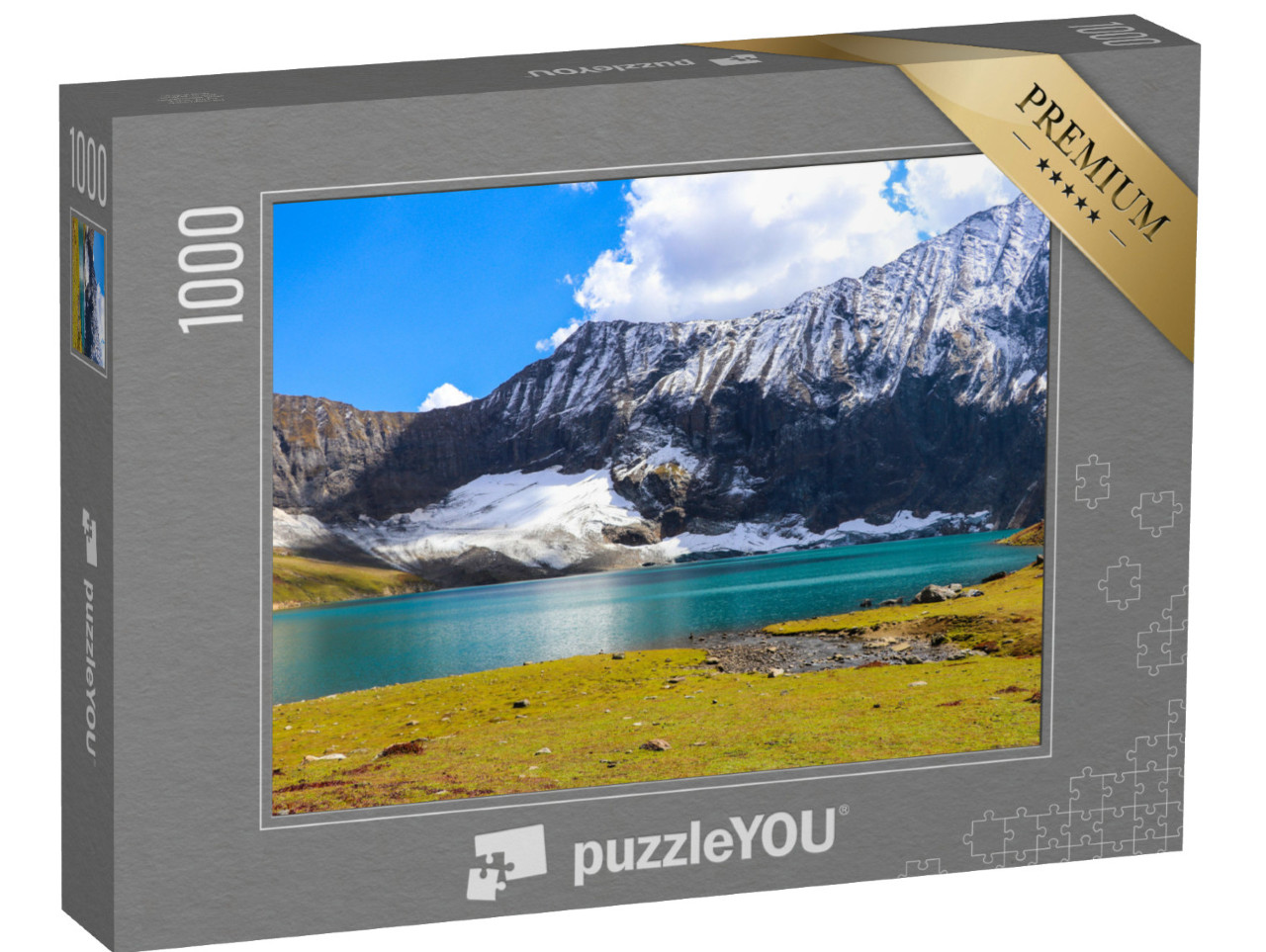 puzzle 1000 dílků „Jezero Ratti Gali obklopené horami, Dowarian, severní Pákistán“