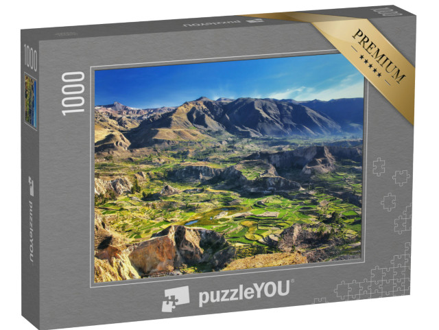 puzzle 1000 dílků „Stupňovité terasy v kaňonu Colca v Peru: 3279 metrů hluboké“