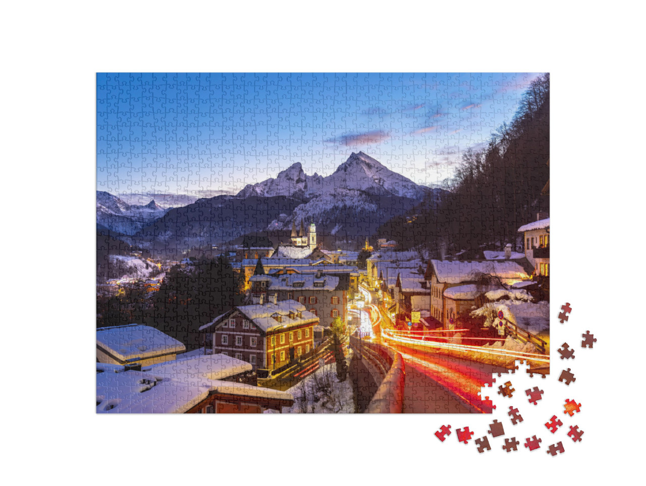 puzzle 1000 dílků „Berchtesgaden, Watzmann v pozadí“