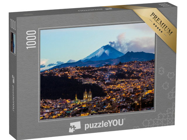 puzzle 1000 dílků „Erupce sopky Cotopaxi při pohledu z ekvádorského Quita“