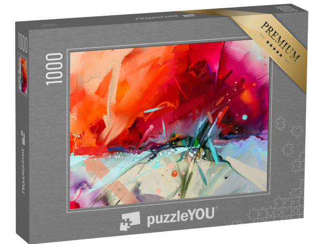 puzzle 1000 dílků „Olej na plátně - abstraktní umění“