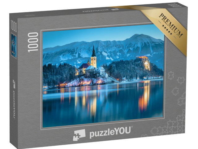 puzzle 1000 dílků „Pohled na Bledské jezero s hradem, Slovinsko“