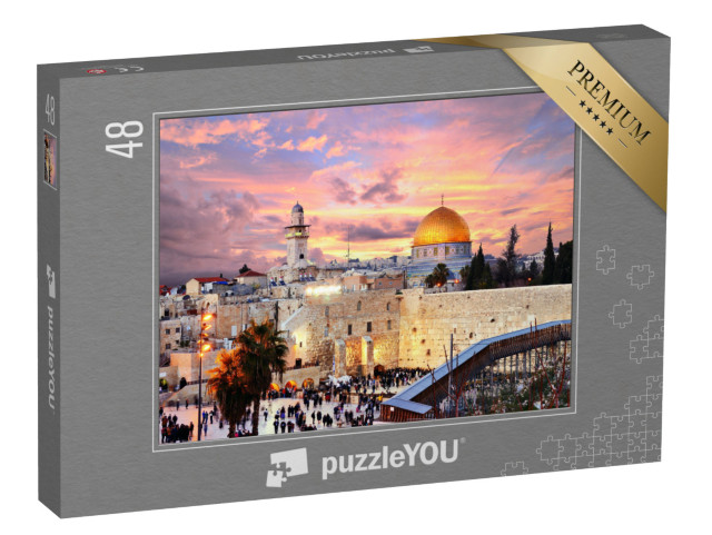 puzzle 48 dílků „Staré město u Západní zdi s Chrámovou horou, Jeruzalém, Izrael“