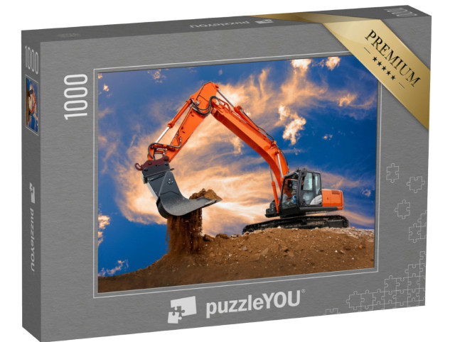 puzzle 1000 dílků „Bagr při práci na staveništi“