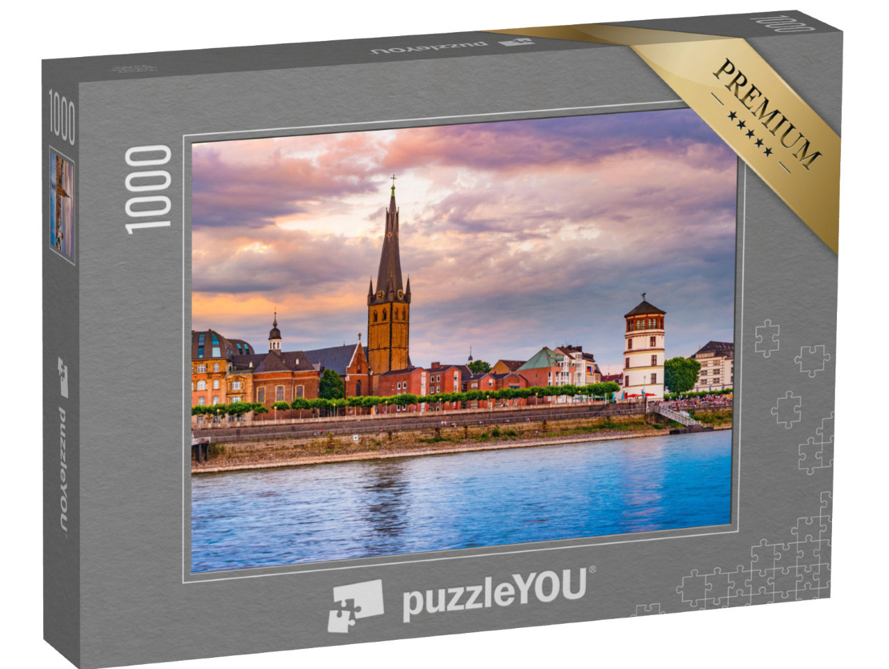 puzzle 1000 dílků „Panorama Düsseldorfu na Rýně, Německo“