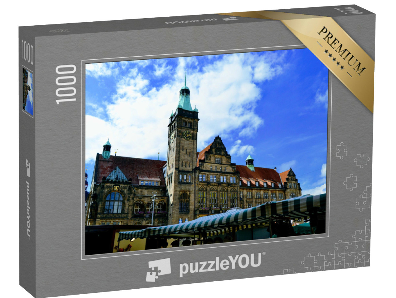 puzzle 1000 dílků „Radnice města Chemnitz, Německo“