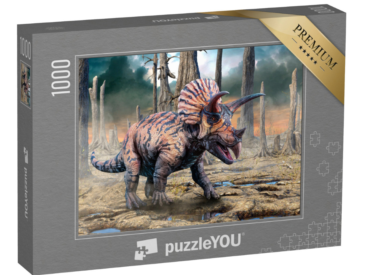 puzzle 1000 dílků „Triceratops z období křídy“