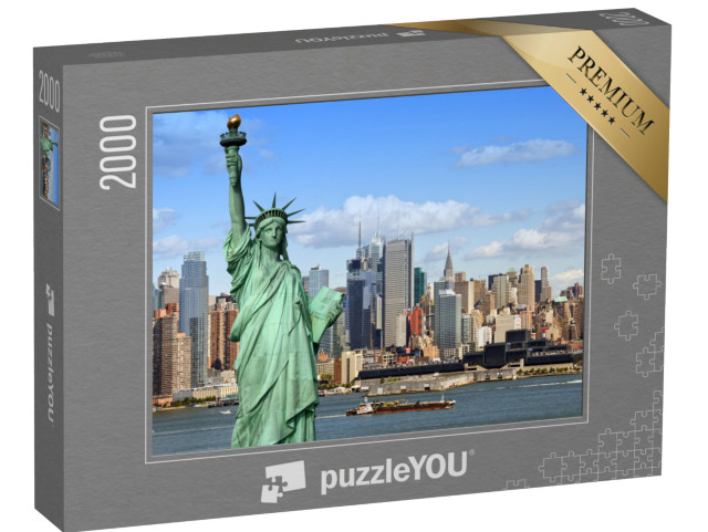 puzzle 2000 dílků „Socha Svobody s řekou Hudson, New York City“