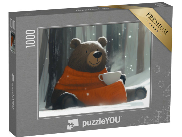 puzzle 1000 dílků „Táta medvěd si vychutnává horkou čokoládu“