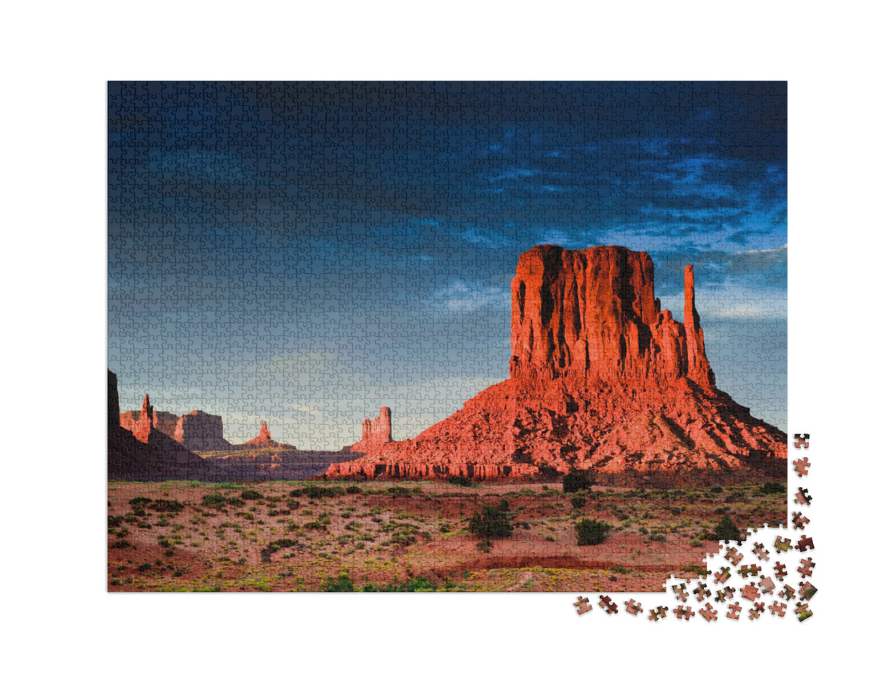 puzzle 2000 dílků „Monument Valley při západu slunce, Utah, USA“