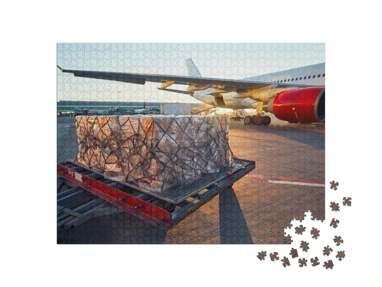 puzzle 1000 dílků „Příprava letadla před letem“
