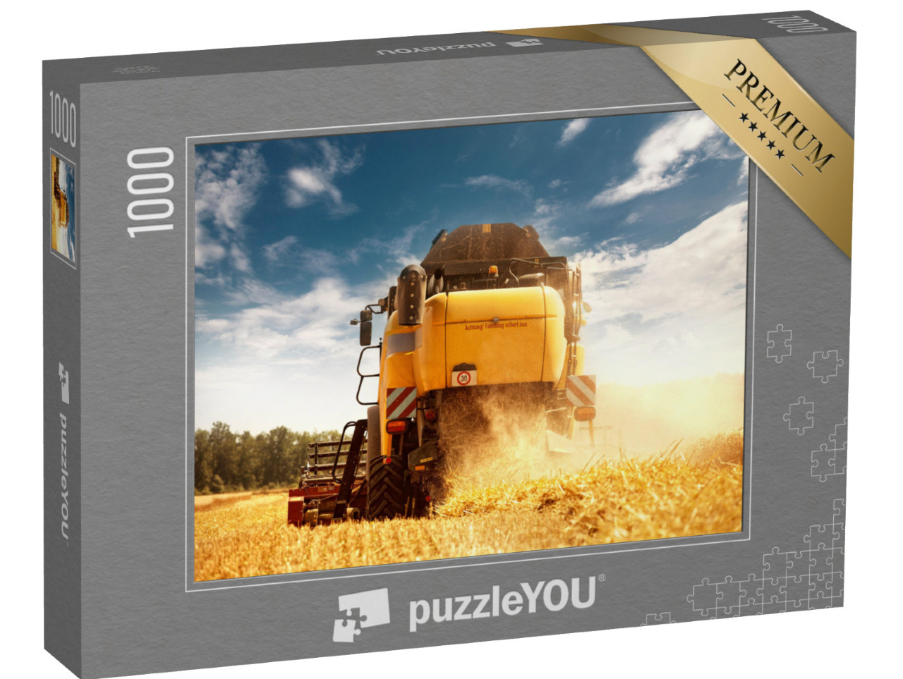 puzzle 1000 dílků „Kombajn při práci se slámovým prachem“